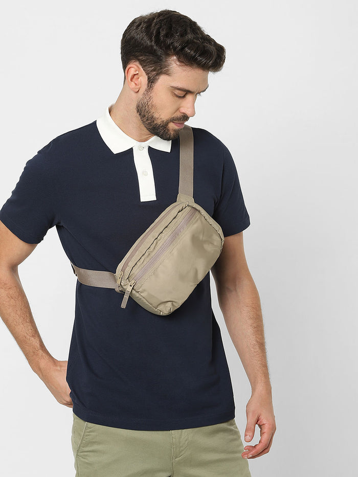Blue Organic Cotton Polo Neck T-Shirt