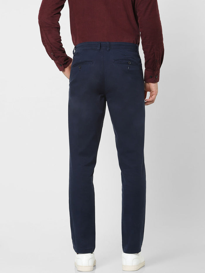 Blue Organic Cotton Slim Fit Chinos