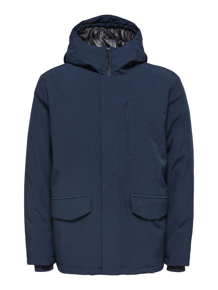 Blue Padded Parka Coat
