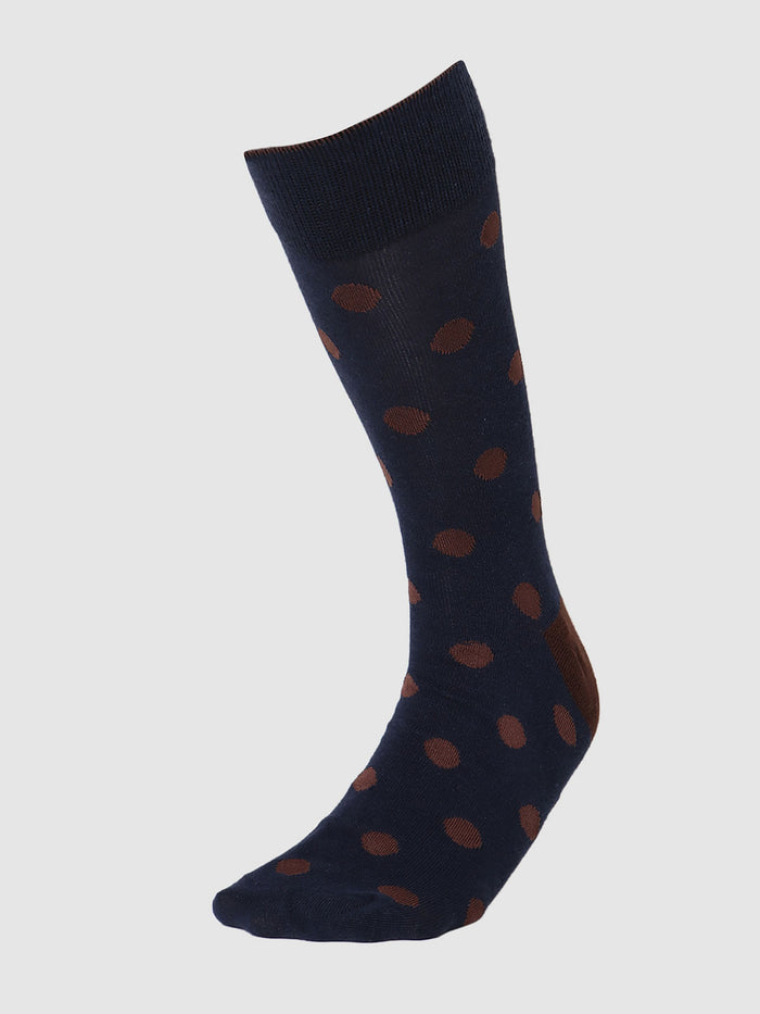 Blue Polka Dot Mid Calf Length Socks