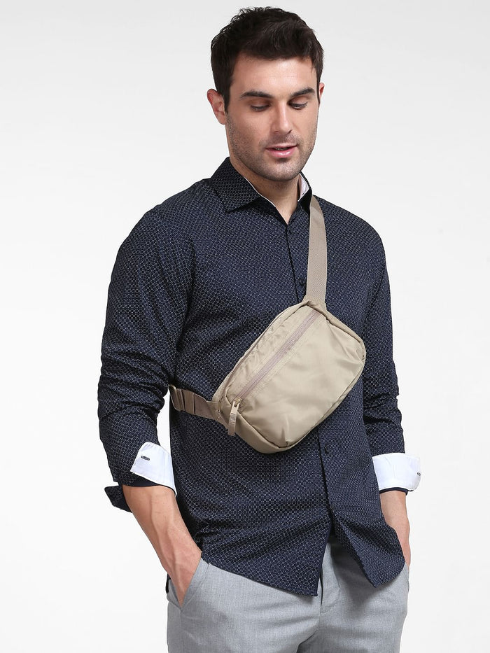 Blue Printed Full Sleeves Shirt