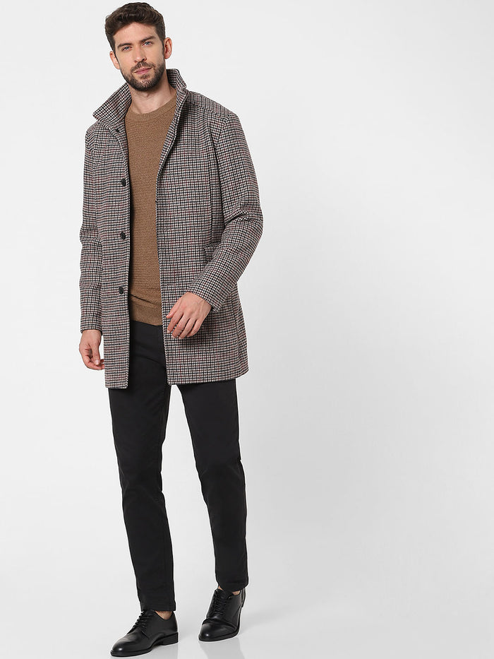 Blue & Red Check Woolen Coat