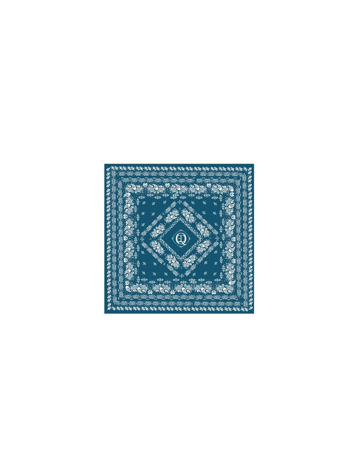 Blue Silk Scarf Bandana in Moroccan Blue