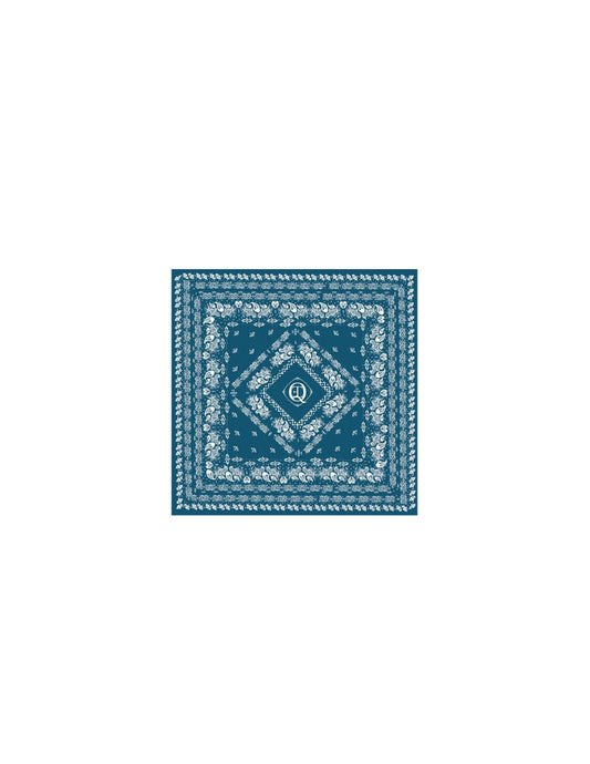 Blue Silk Scarf Bandana in Moroccan Blue
