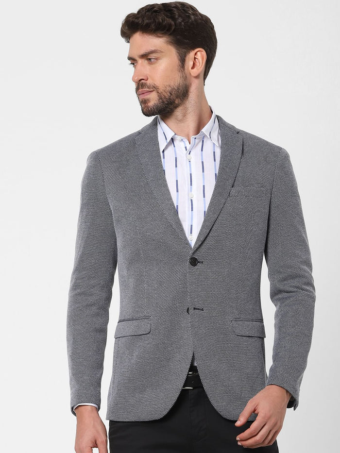 Blue Slim Fit Formal Blazer