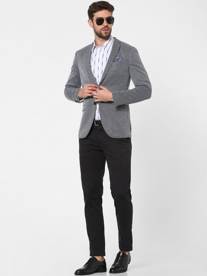 Blue Slim Fit Formal Blazer