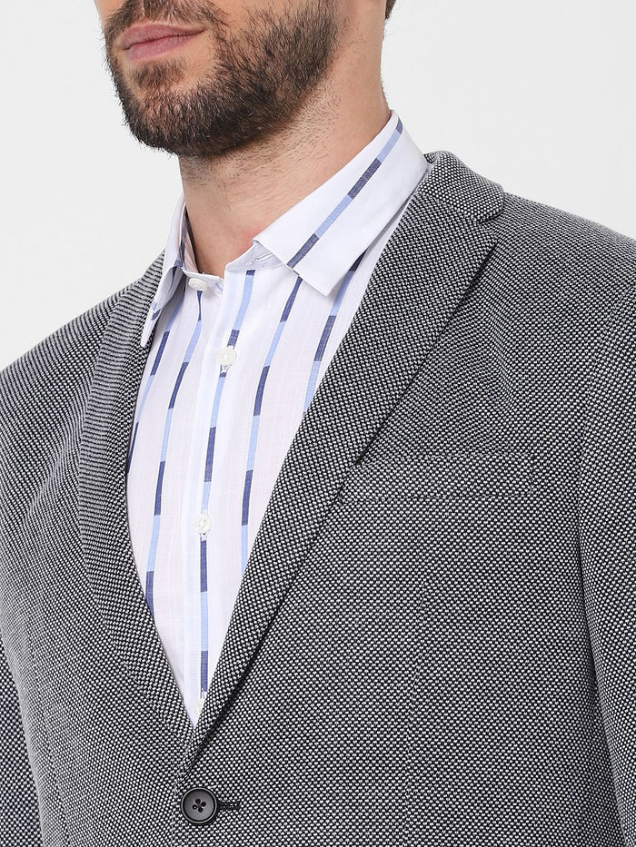 Blue Slim Fit Formal Blazer