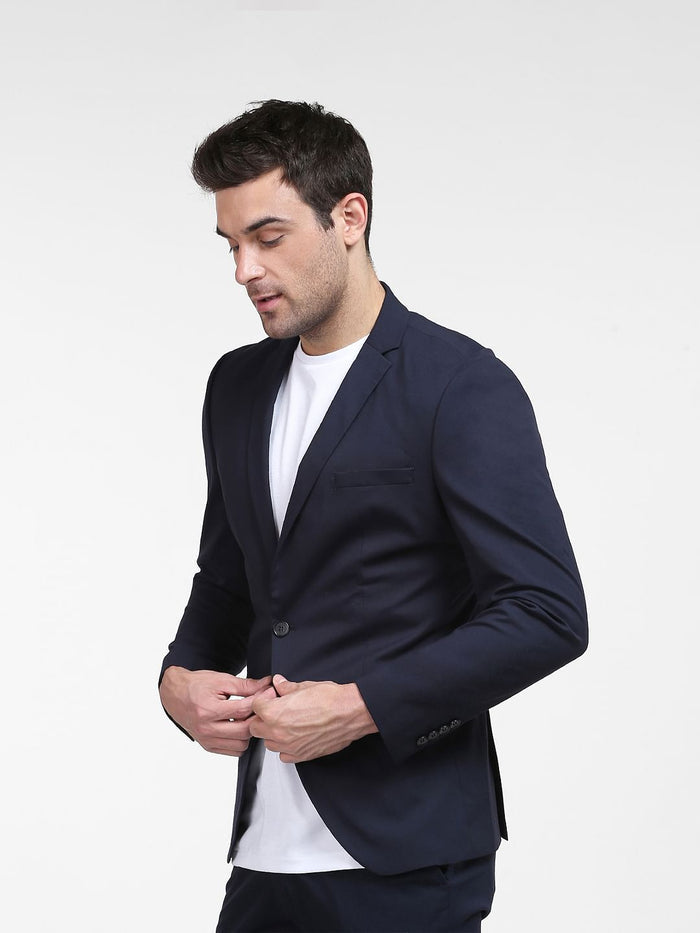Blue Slim Fit Suit Blazer