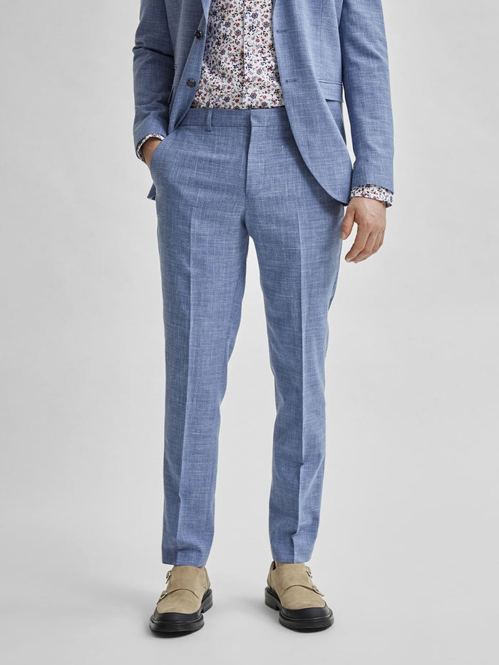 Blue Slim Fit Suit Trousers