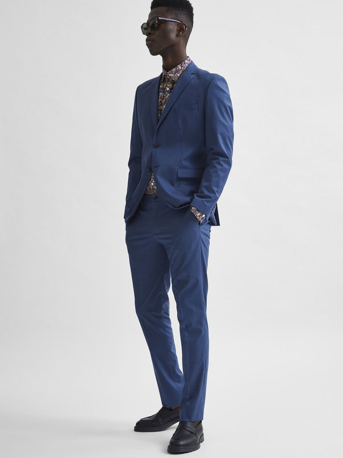 Blue Slim Fit Suit Trousers