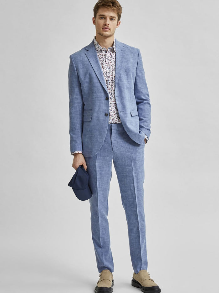 Blue Slim Fit Suit Trousers