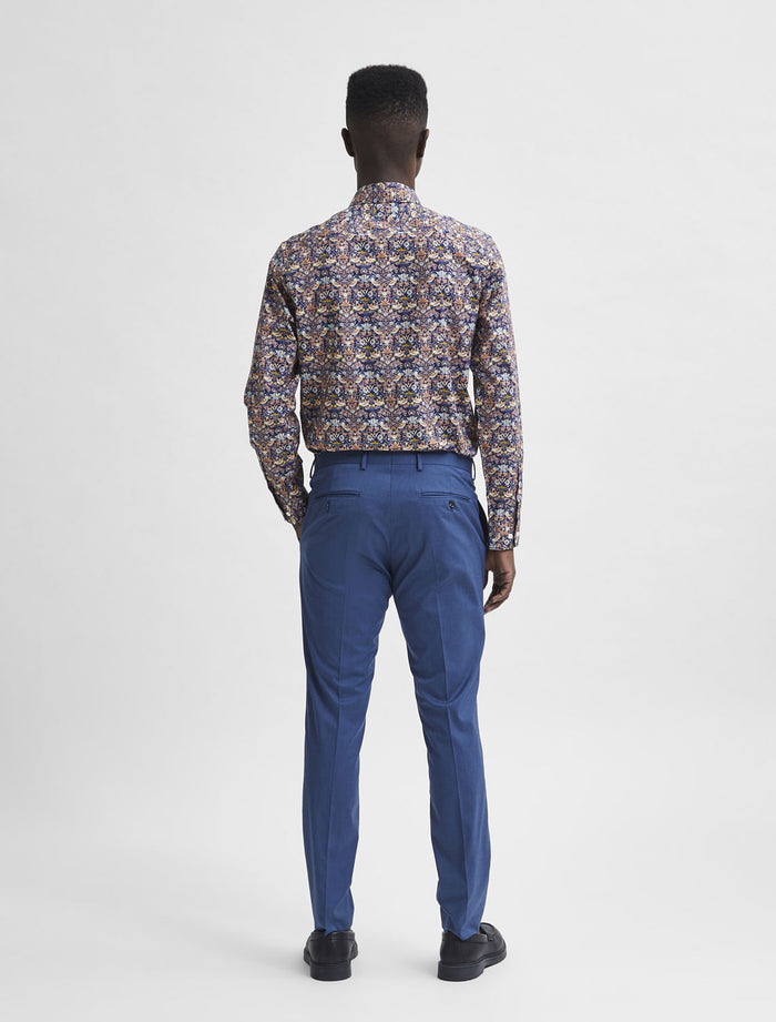 Blue Slim Fit Suit Trousers