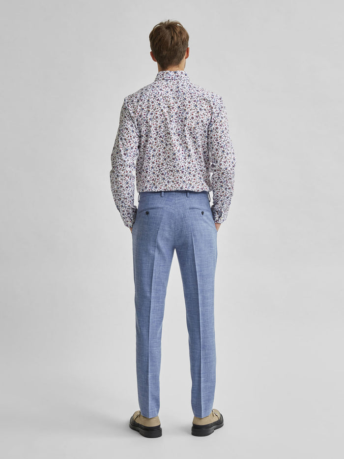Blue Slim Fit Suit Trousers