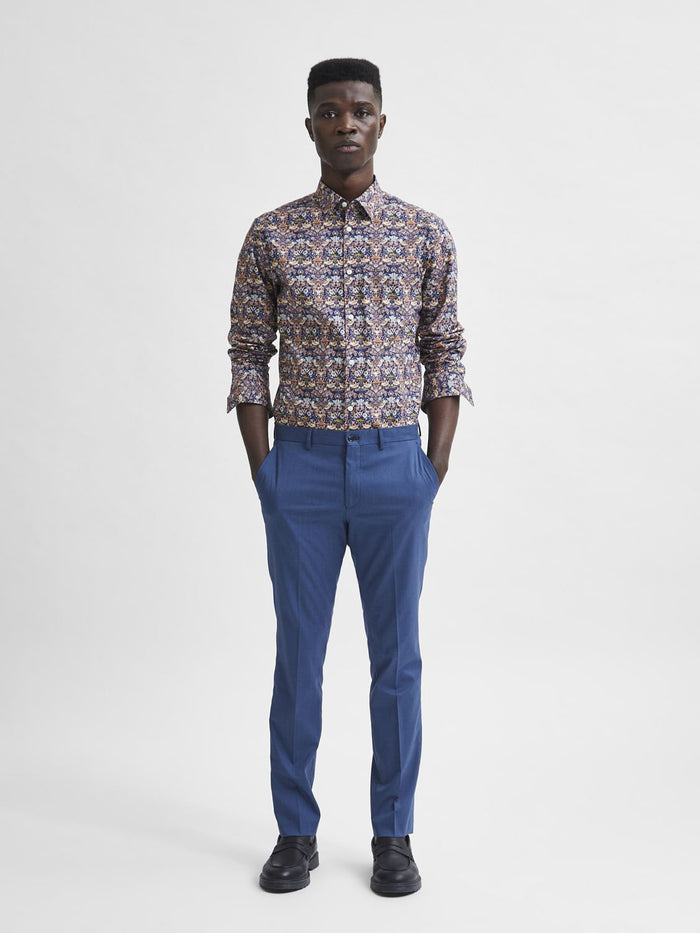 Blue Slim Fit Suit Trousers