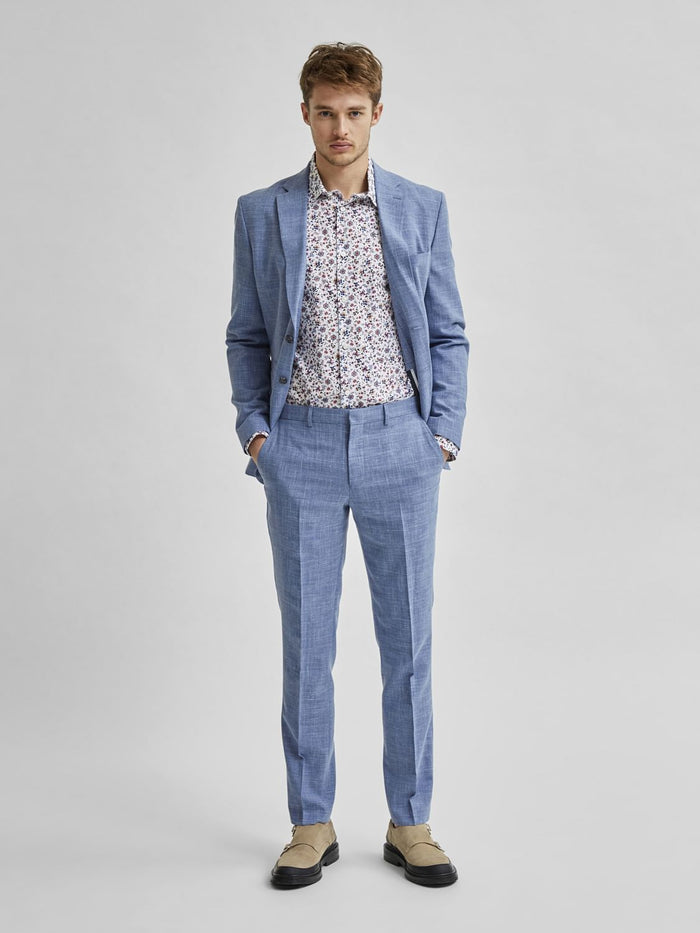 Blue Slim Fit Suit Trousers