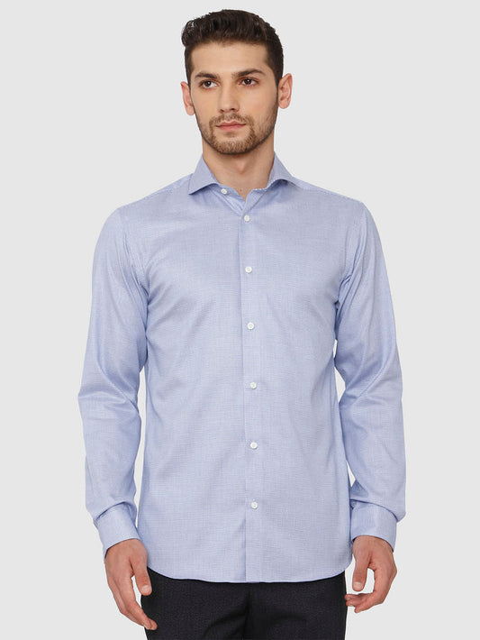 Blue Small Checks Full Sleeves Shirt
