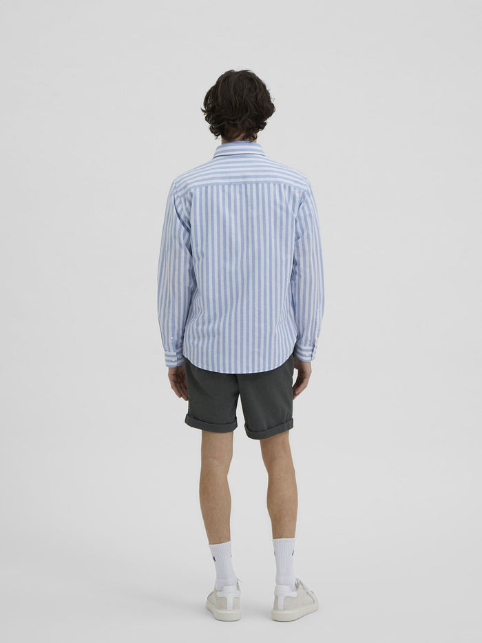 Blue Striped Full Sleeves Shirt