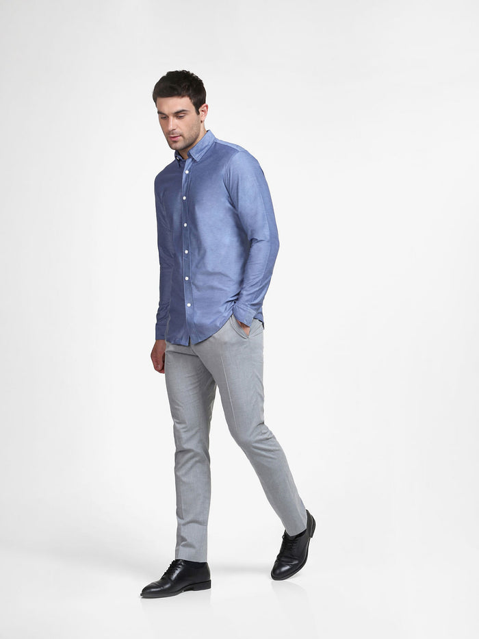 Blue Striped Full Sleeves Shirt