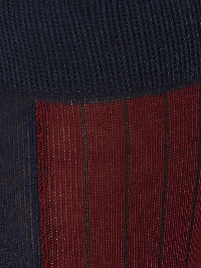 Blue Striped Mid Calf Length Socks