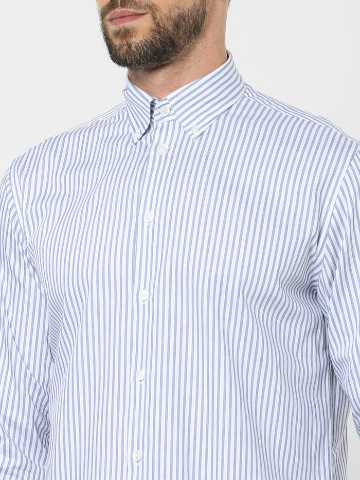 Blue Striped Organic Cotton Shirt