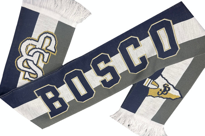Bosco Knit Scarf Navy and Grey -25% OFF org. $40.00