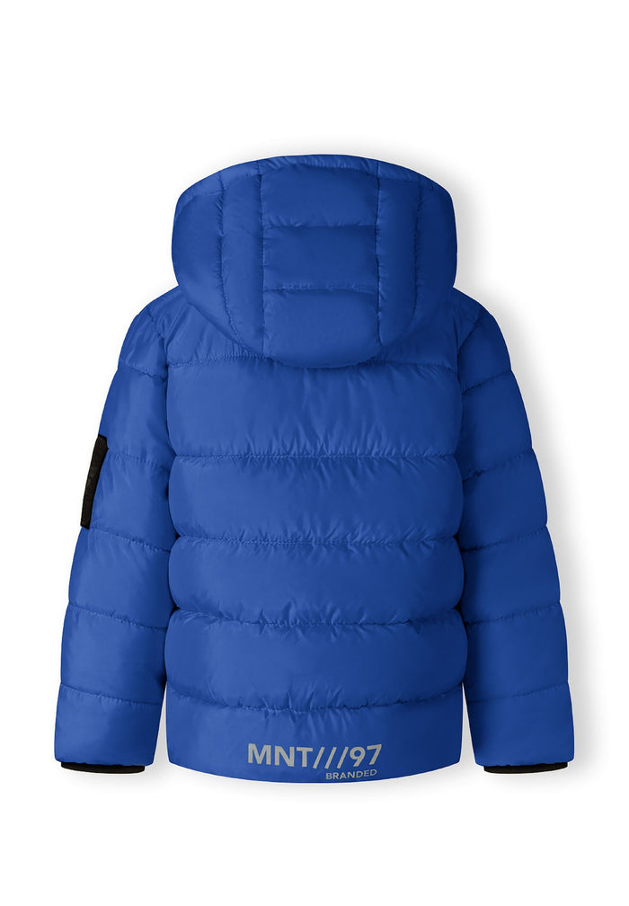 Quilted Puffer Jacket, Cobalt Blue, Hooded - 3