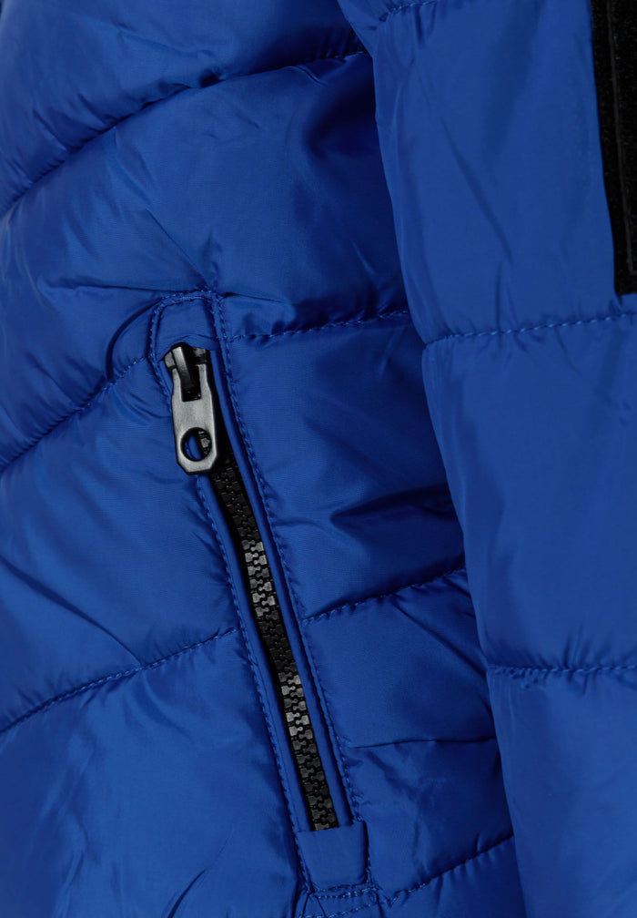 Quilted Puffer Jacket, Cobalt Blue, Hooded - 5