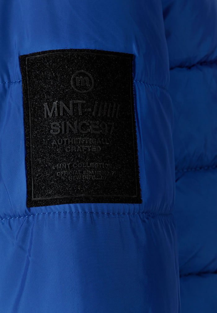 Quilted Puffer Jacket, Cobalt Blue, Hooded - 6