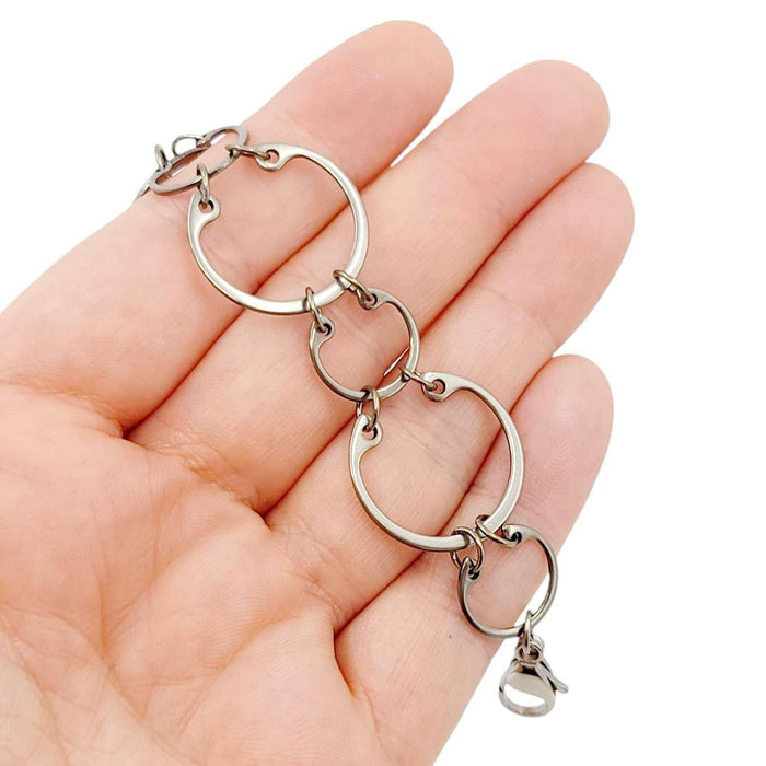 Bracelet - Alternating (Stainless Steel and Titanium) by Wraptillion