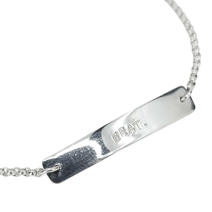 Bracelet - BRAT Stamped Plate (Sterling Silver) by imakecutestuff