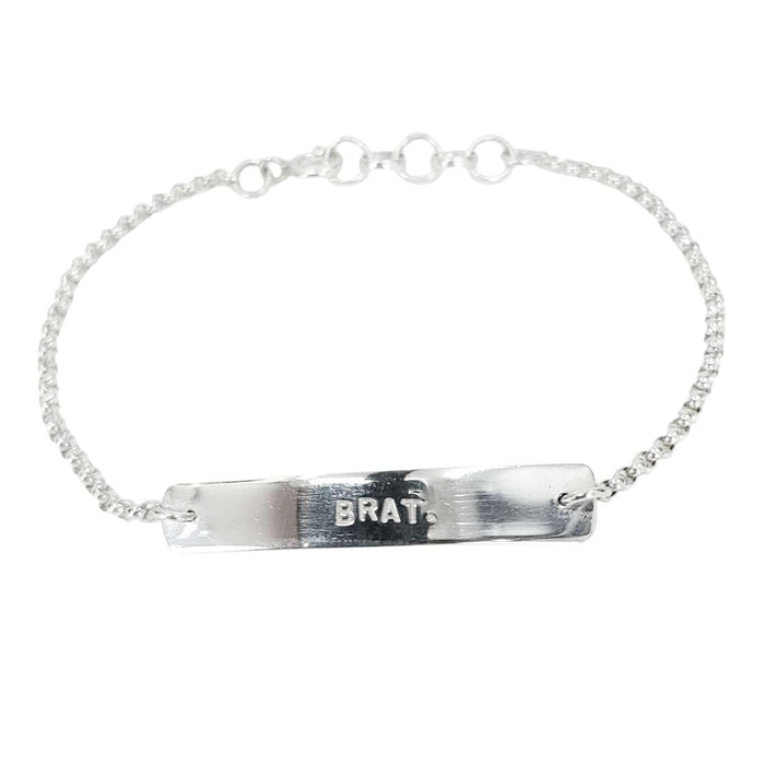 Bracelet - BRAT Stamped Plate (Sterling Silver) by imakecutestuff
