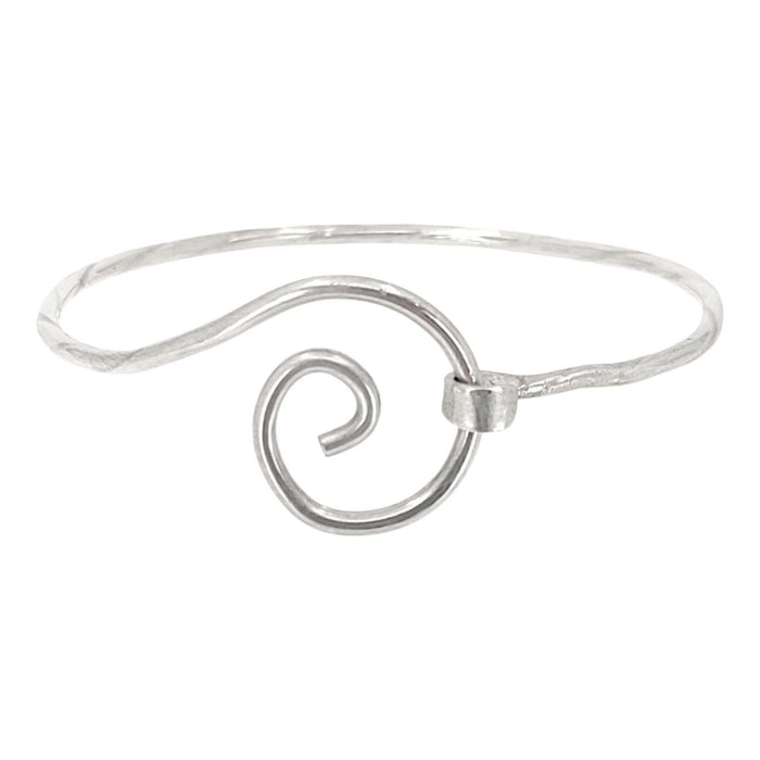 Bracelet - Flat Spiral Latching Bangle (Sterling Silver) by imakecutestuff