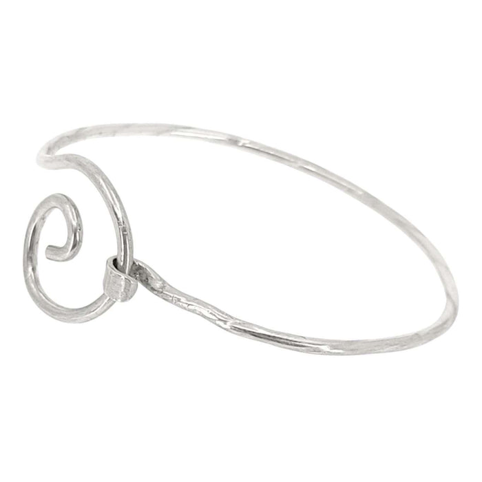Bracelet - Flat Spiral Latching Bangle (Sterling Silver) by imakecutestuff