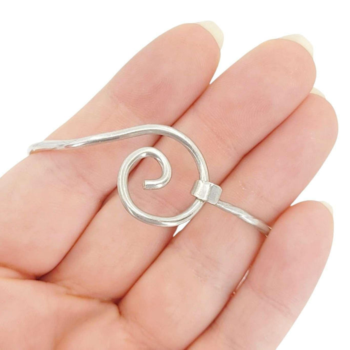 Bracelet - Flat Spiral Latching Bangle (Sterling Silver) by imakecutestuff