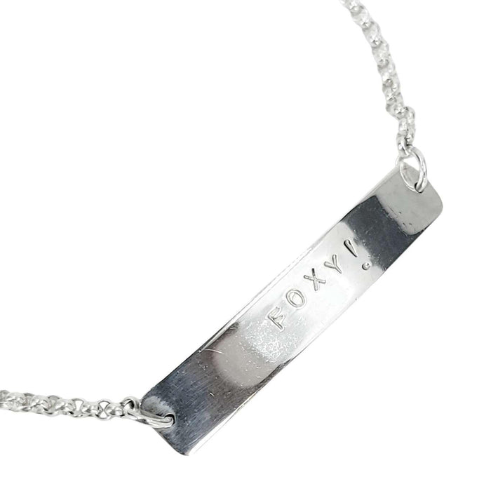 Bracelet - FOXY! Stamped Plate (Sterling Silver) by imakecutestuff