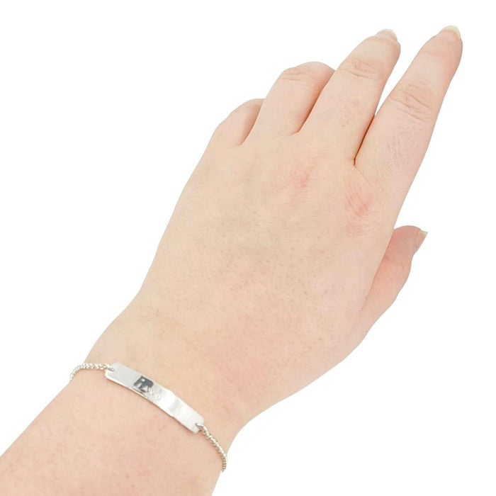 Bracelet - FOXY! Stamped Plate (Sterling Silver) by imakecutestuff