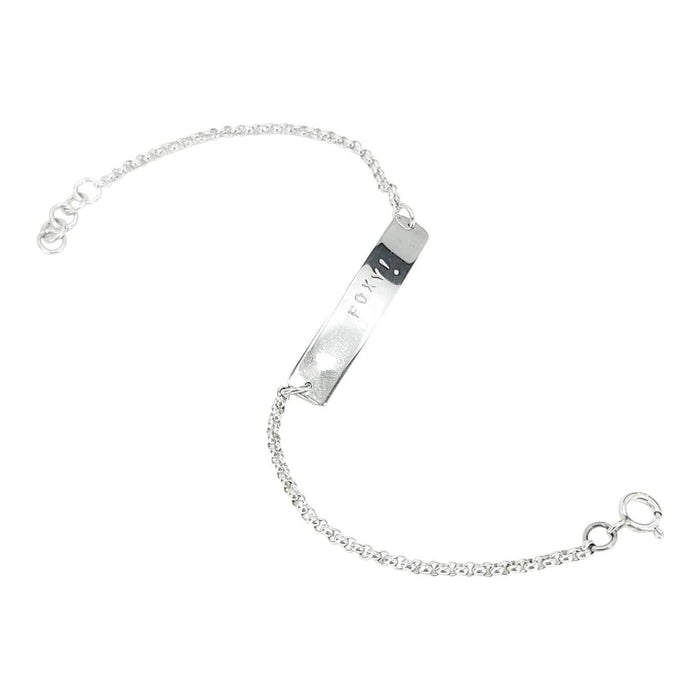 Bracelet - FOXY! Stamped Plate (Sterling Silver) by imakecutestuff