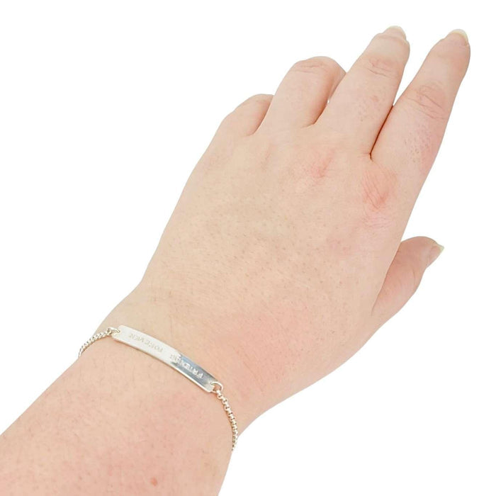 Bracelet - FRIENDS FOREVER Stamped Plate (Sterling Silver) by imakecutestuff