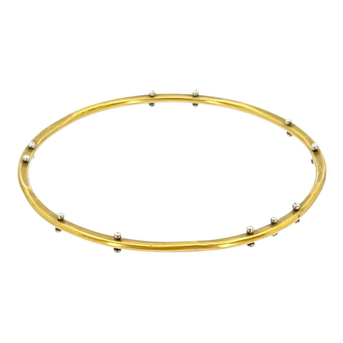 Bracelet - Heat Riveted Bangle in Brass by Una Barrett