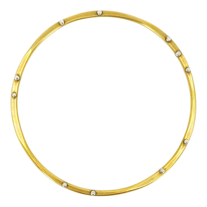 Bracelet - Heat Riveted Bangle in Brass by Una Barrett