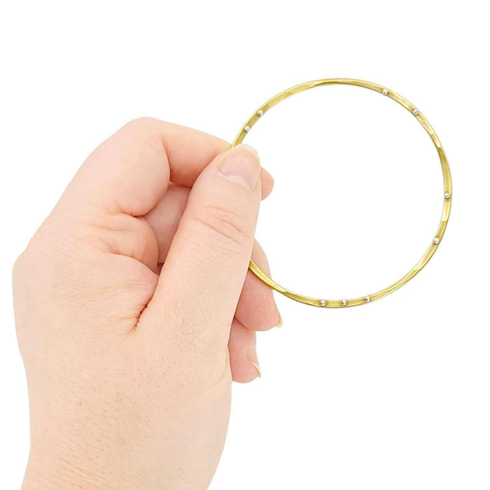 Bracelet - Heat Riveted Bangle in Brass by Una Barrett