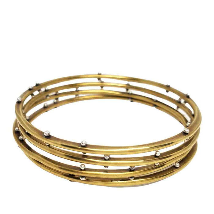 Bracelet - Heat Riveted Bangle in Brass by Una Barrett