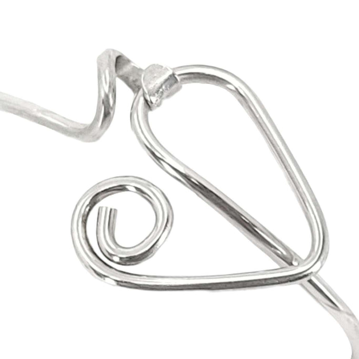 Bracelet - Loopback Heart Spiral Latching Bangle (Sterling Silver) by imakecutestuff