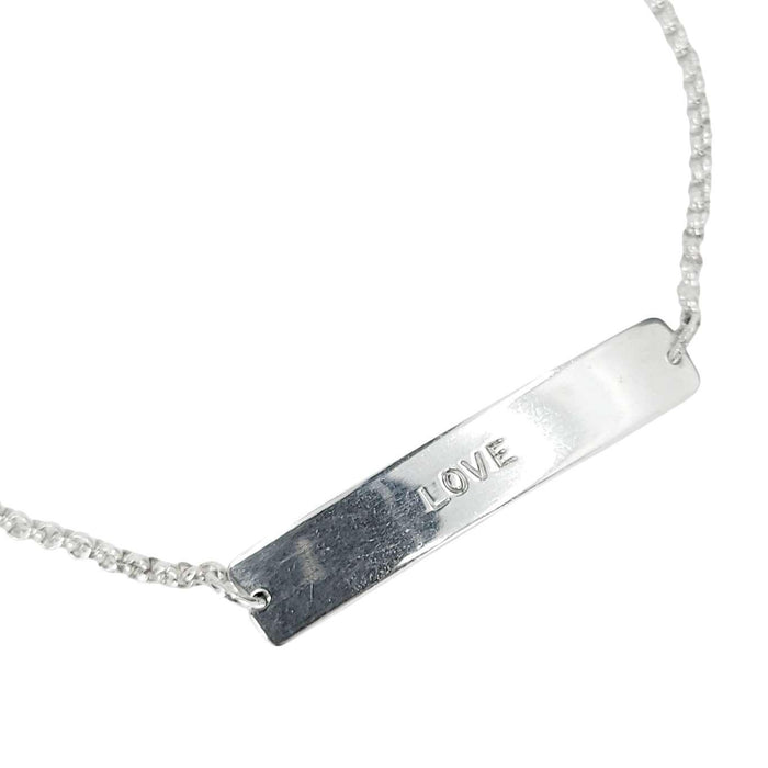 Bracelet - LOVE Stamped Plate (Sterling Silver) by imakecutestuff