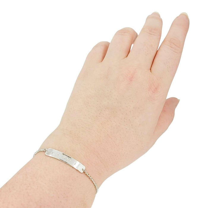 Bracelet - LOVE Stamped Plate (Sterling Silver) by imakecutestuff