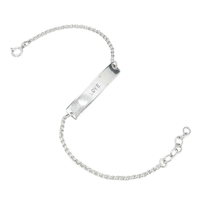 Bracelet - LOVE Stamped Plate (Sterling Silver) by imakecutestuff