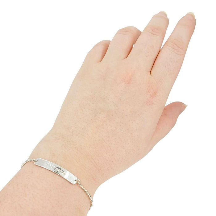 Bracelet/Anklet - FEARLESS Stamped Plate (Sterling Silver) by imakecutestuff