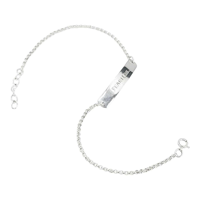 Bracelet/Anklet - FEARLESS Stamped Plate (Sterling Silver) by imakecutestuff