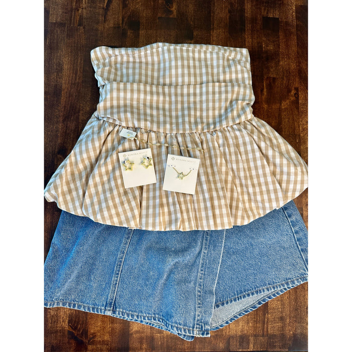 Brenna Plaid Tube Top
