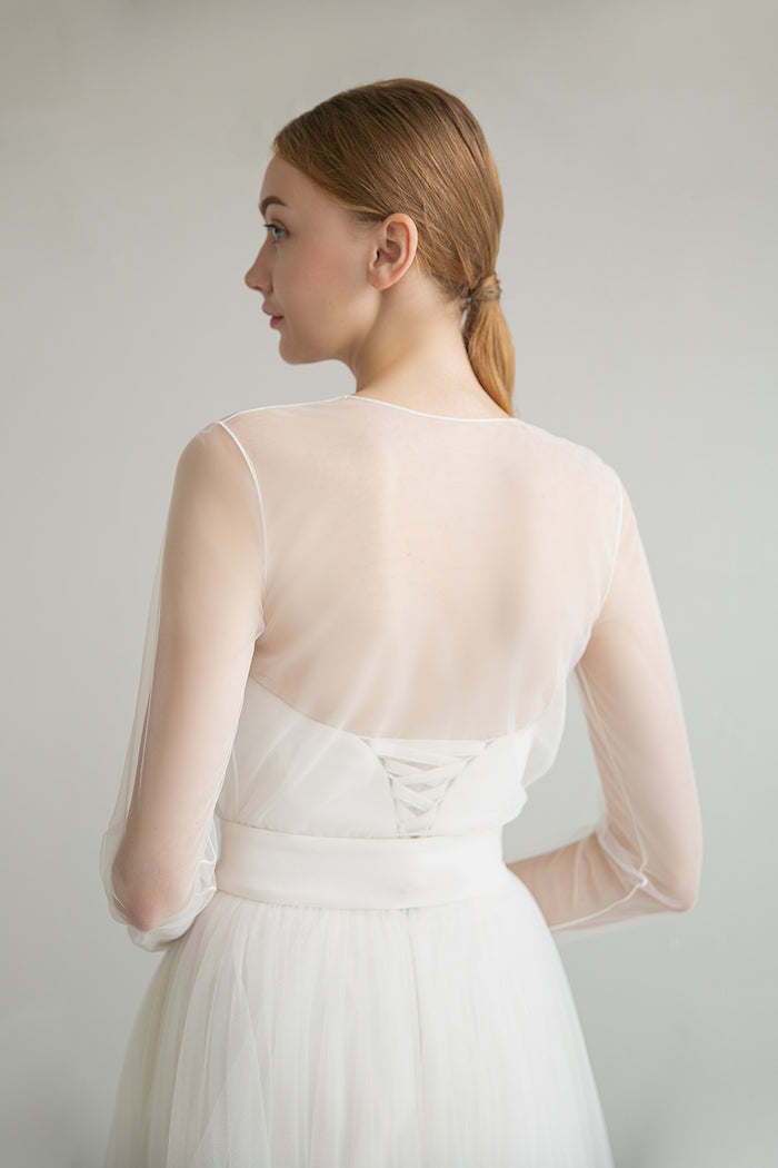Bridal Jumpsuit With Long Sleeve Cape Donna